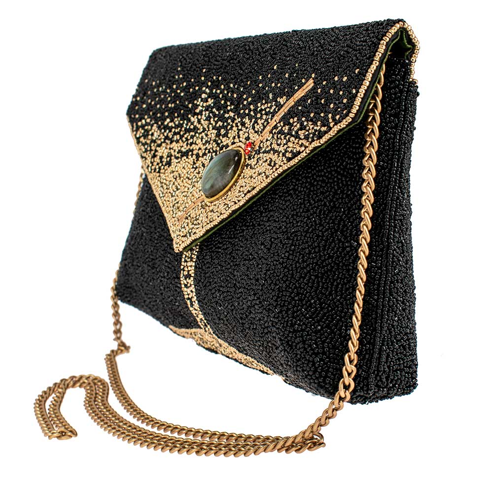Olive You Beaded Martini Glass Crossbody Clutch