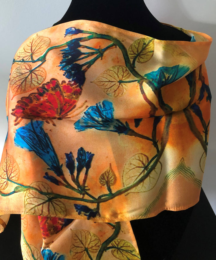 Morning Glory Silk Scarf