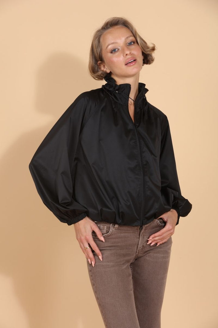 Full Zip Blouson Jacket - Black