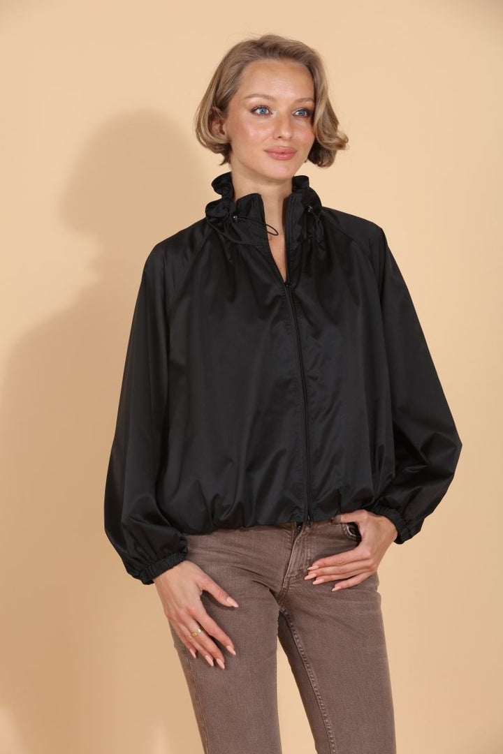 Full Zip Blouson Jacket - Black