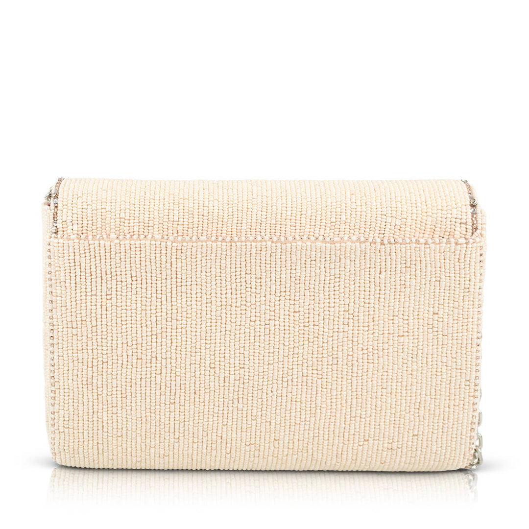 Love Illuminated Shimmer Heart Beaded Crossbody Handbag