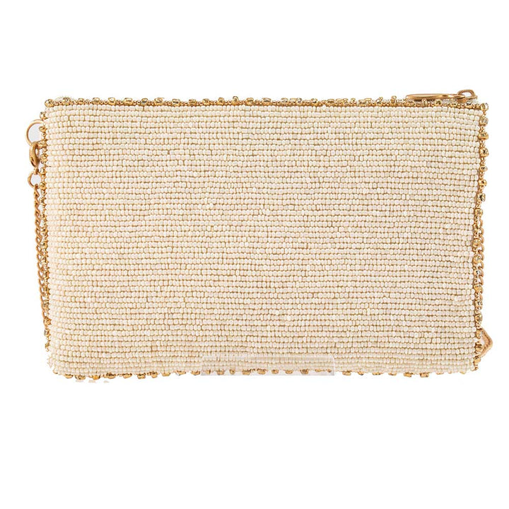 Heart Burst Beaded Red Heart with Ivory Crossbody Phone Bag