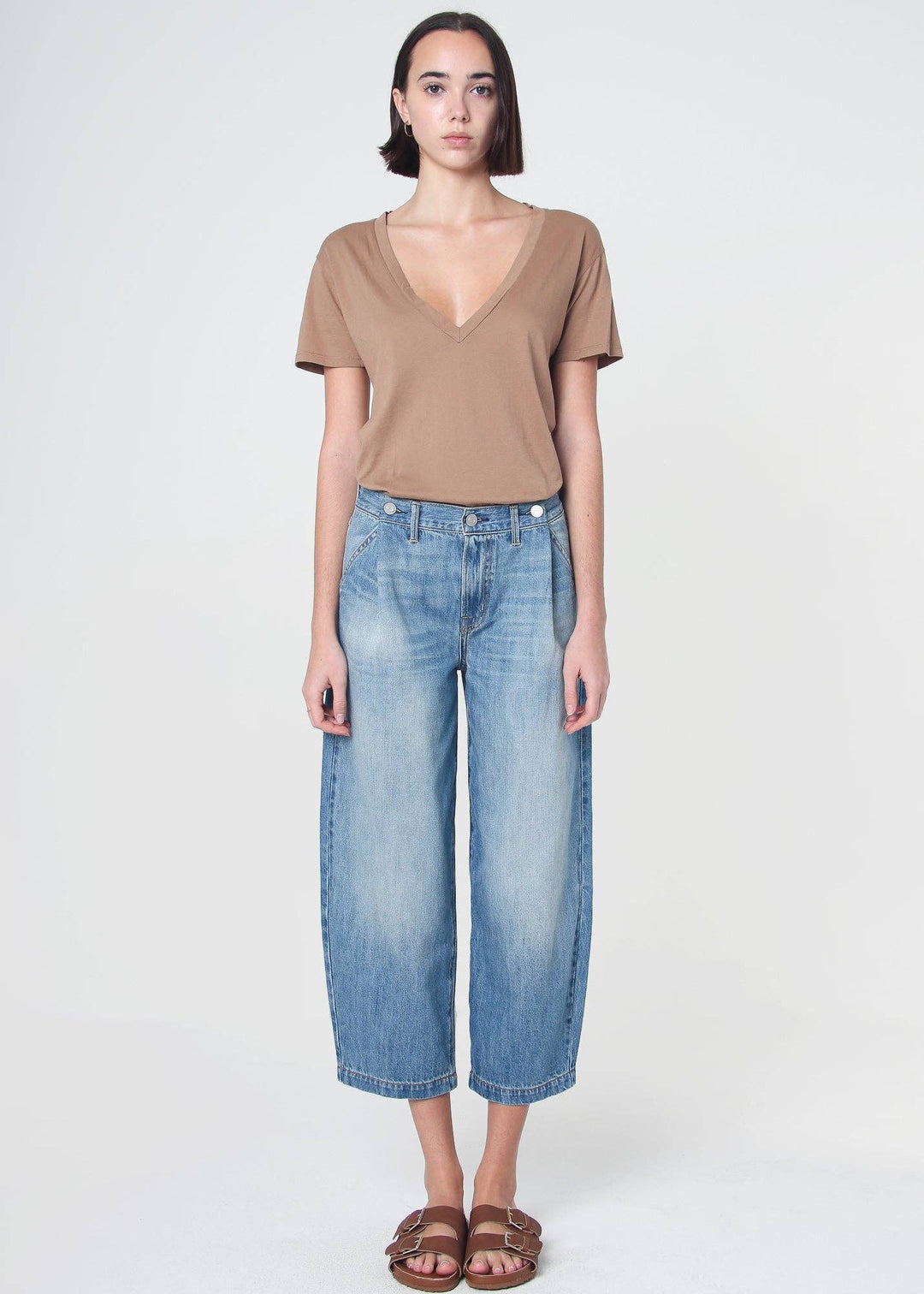 Adeline Cropped Barrel Jean- Fargo