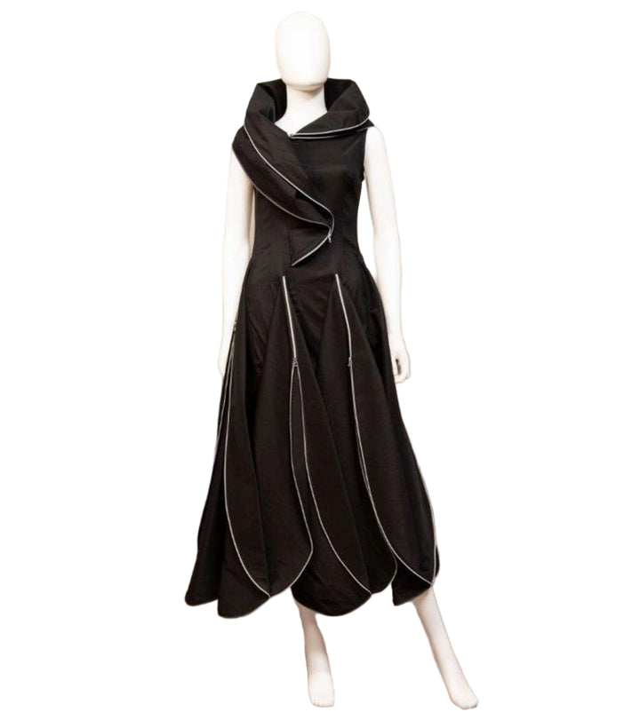 Zipper Lily Dress - Black