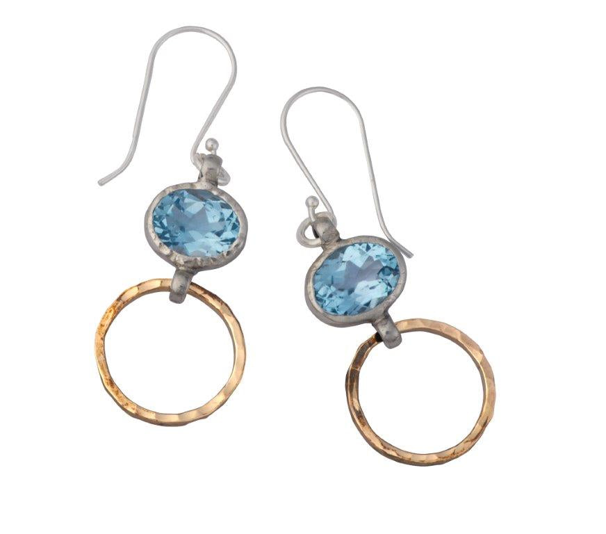 Blue Topaz Hanging Earrings