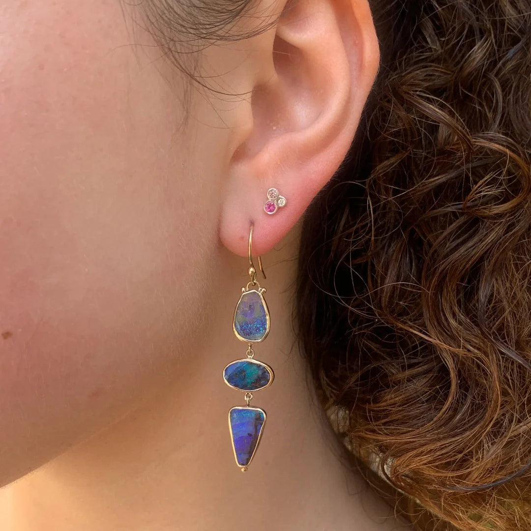 Australian Opal Triple Drop Earrings