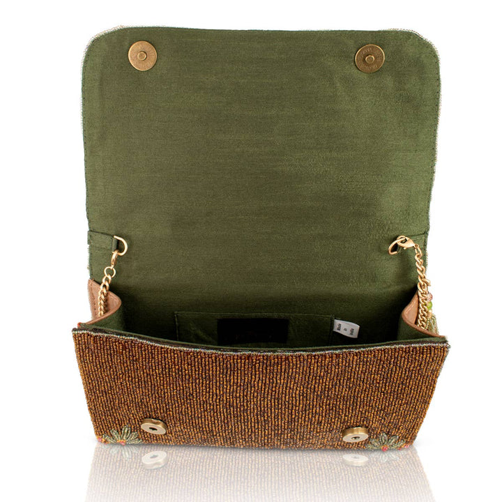 Cheers to Paradise Cocktails Beaded Crossbody Handbag
