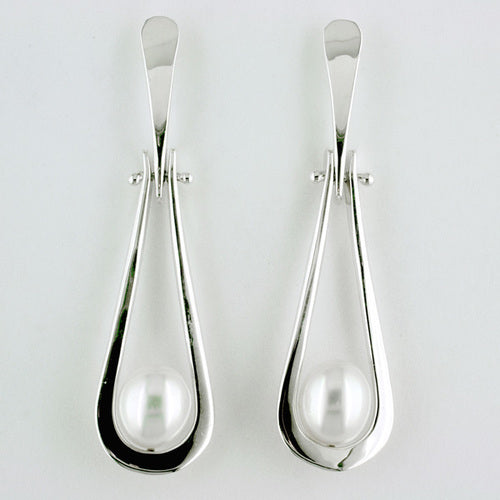 Pearl Swinging Teardrop Earrings