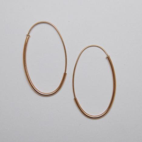 Gold Oval Endless Hoops - 1.5 x 35mm