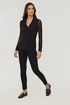 Beth Button-Front Shirt in Black