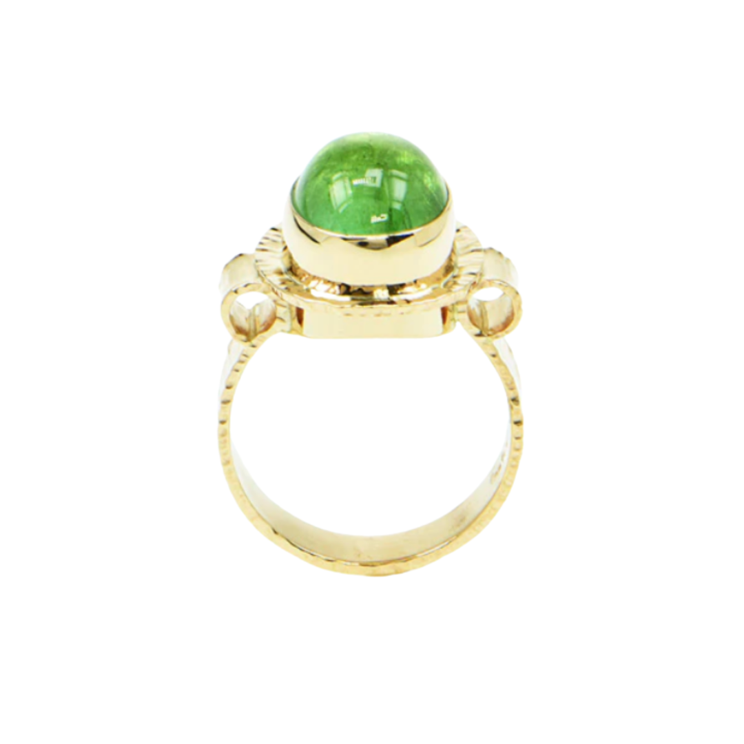 Afghan Tourmaline Cabochon Ring