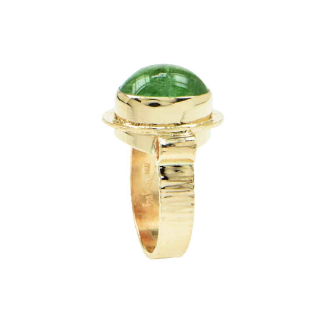 Afghan Tourmaline Cabochon Ring
