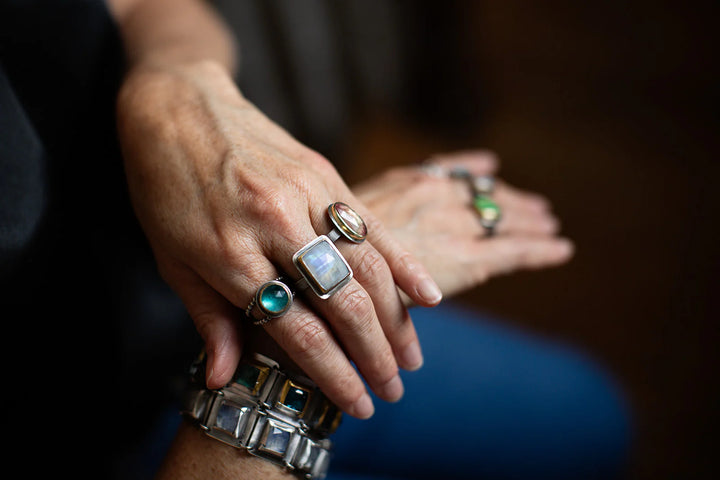 Rectangular Moonstone Ring