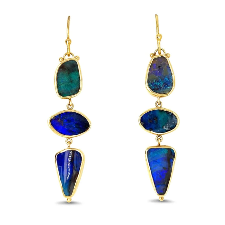 Australian Opal Triple Drop Earrings
