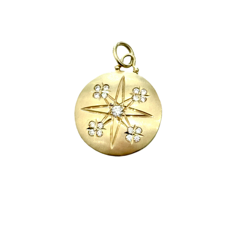 Gold Oval Star Charm