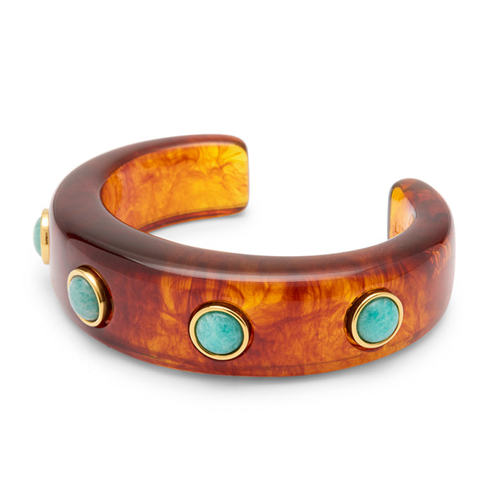 Tortoise Shell Resin with Amazonite Cuff