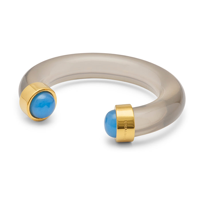 Deep Grey Resin with Sky Blue Quartz Cuff