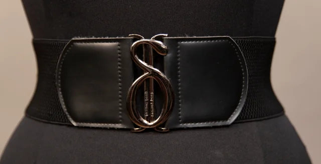 Elastic Belt with Samuel Dong Logo in Black
