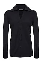 Beth Button-Front Shirt in Black