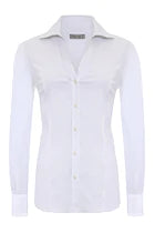 Beth Button-Front Shirt in White