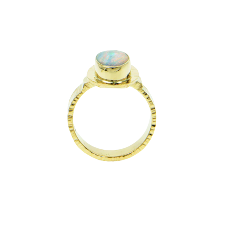 Black Opal Doublet Ring