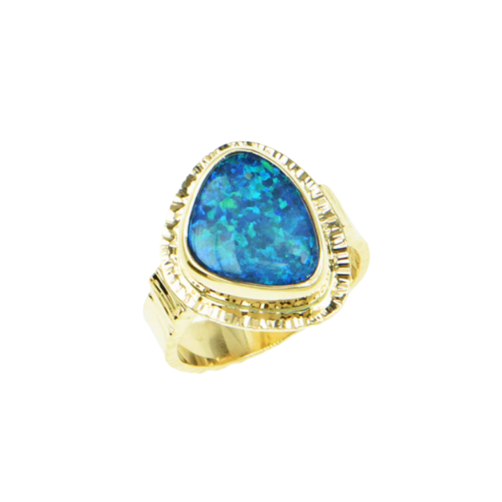 Black Opal Doublet Ring