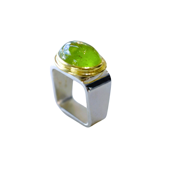 Peridot Square Ring 12x16mm