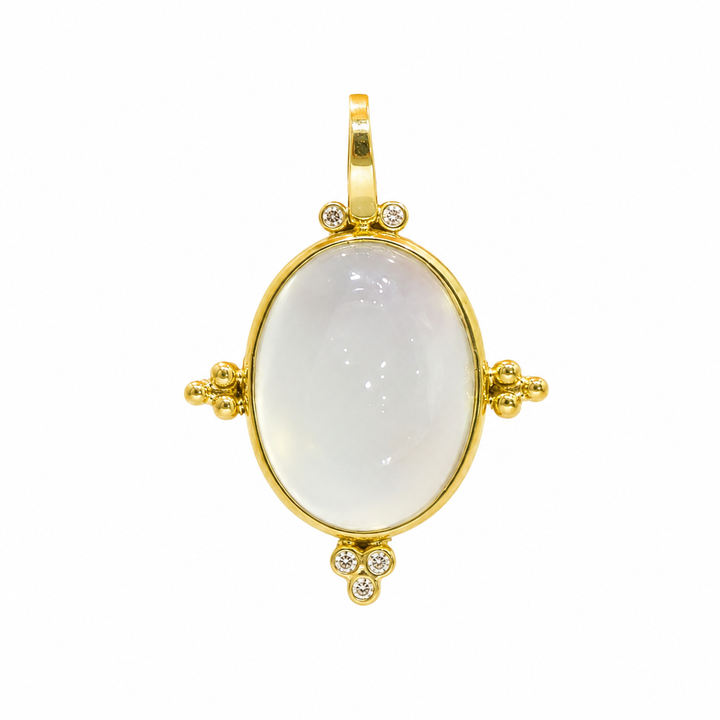 Milk Quartz and Diamond Capri Pendant