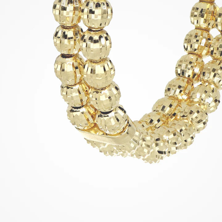 Crystal Hoops 2 Row 25 - Gold