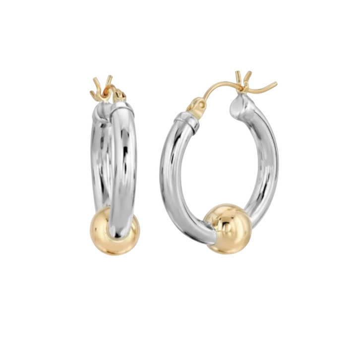 Cape Cod Hoops - Small 2-Tone Gold Posts