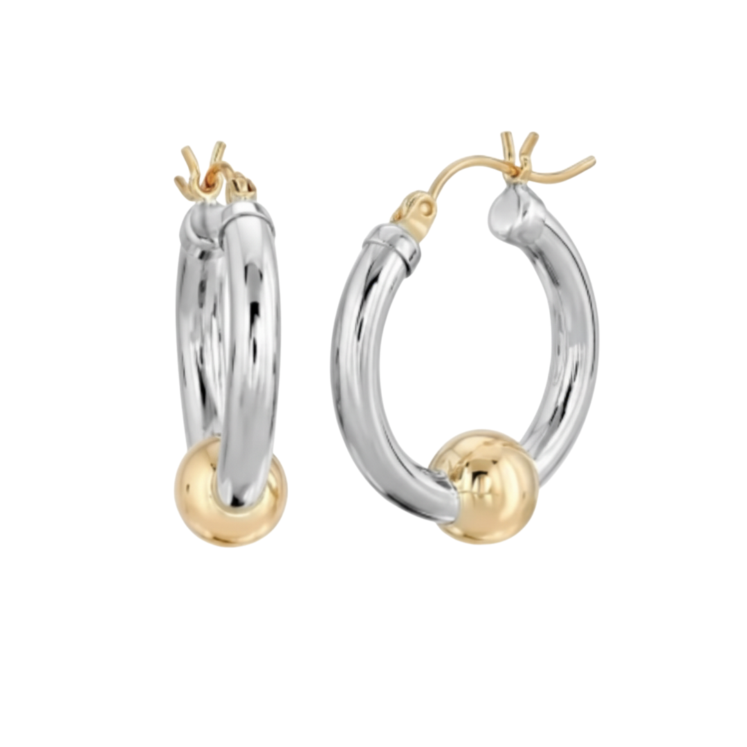 Cape Cod Hoops - Small 2-Tone Gold Posts