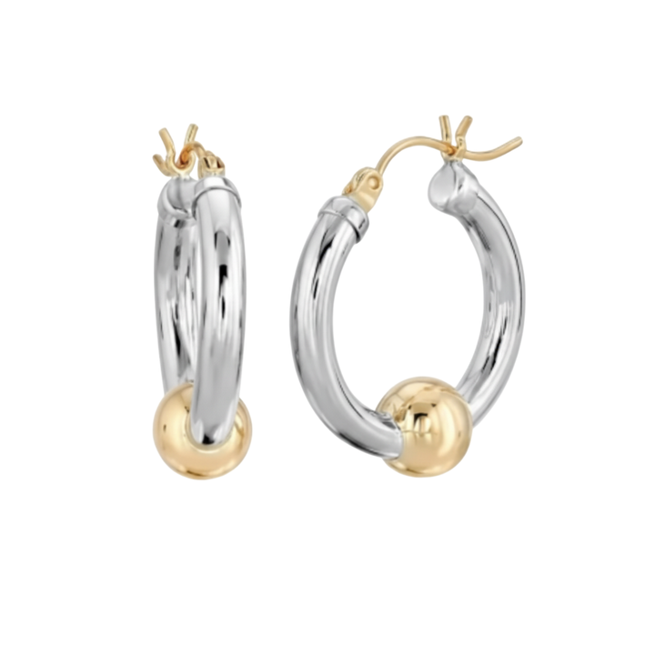 Cape Cod Hoops - Small 2-Tone Gold Posts
