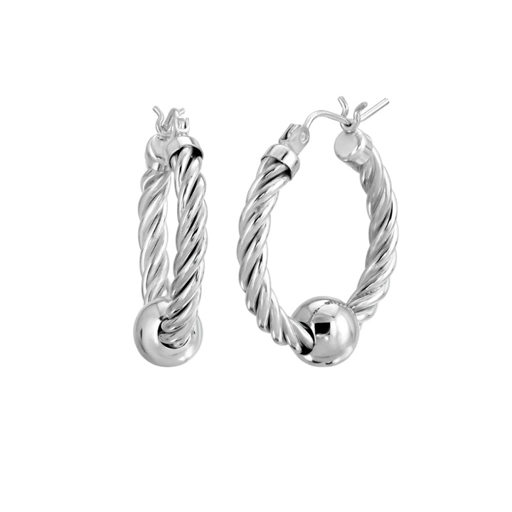 Cape Cod Twist Hoops - Small Silver