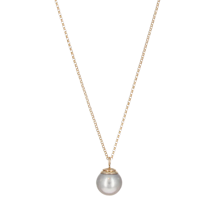 Cleo Necklace - Grey Pearl