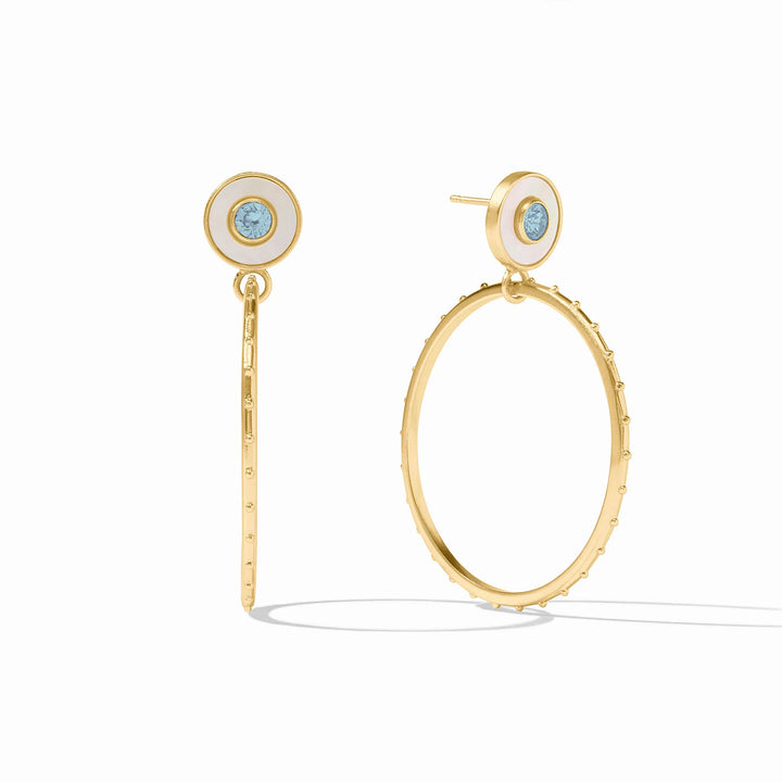 Colette Circle Earrings - Blue