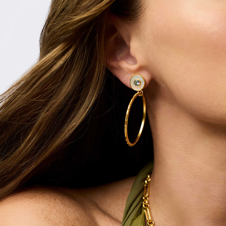 Colette Circle Earrings - Blue