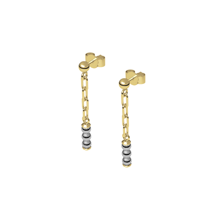 Crystal Nova Earrings - Gold/White