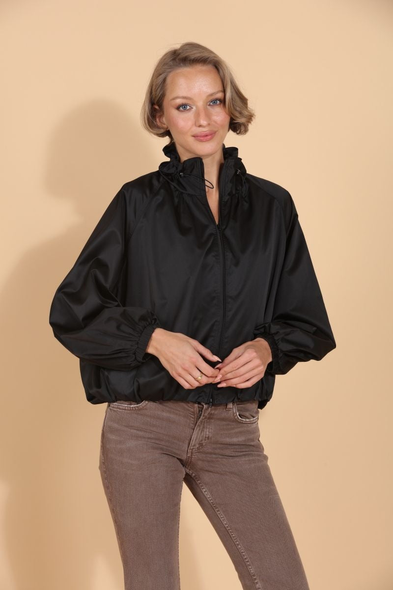 Full Zip Blouson Jacket - Black