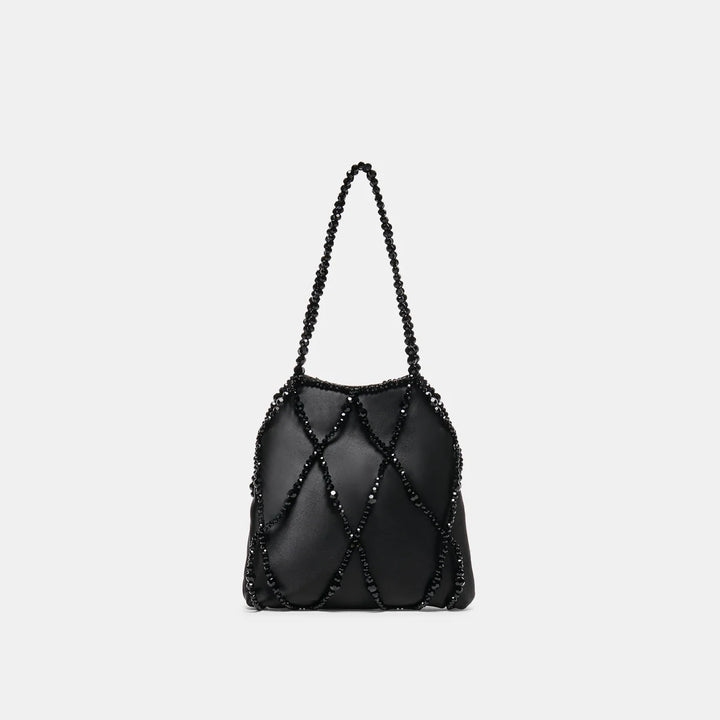 Serilda Black Satin Handbag