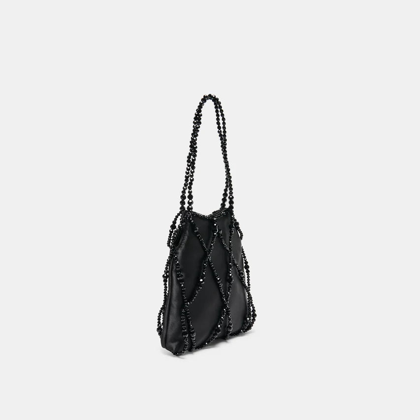 Serilda Black Satin Handbag