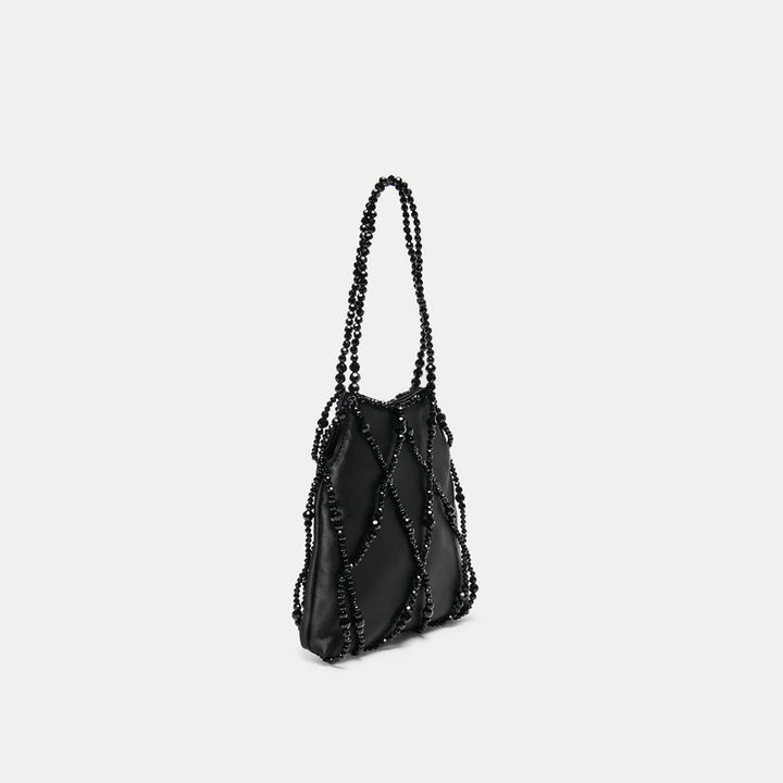 Serilda Black Satin Handbag