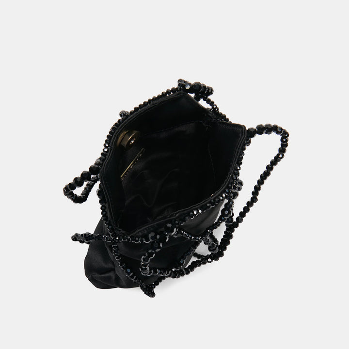 Serilda Black Satin Handbag