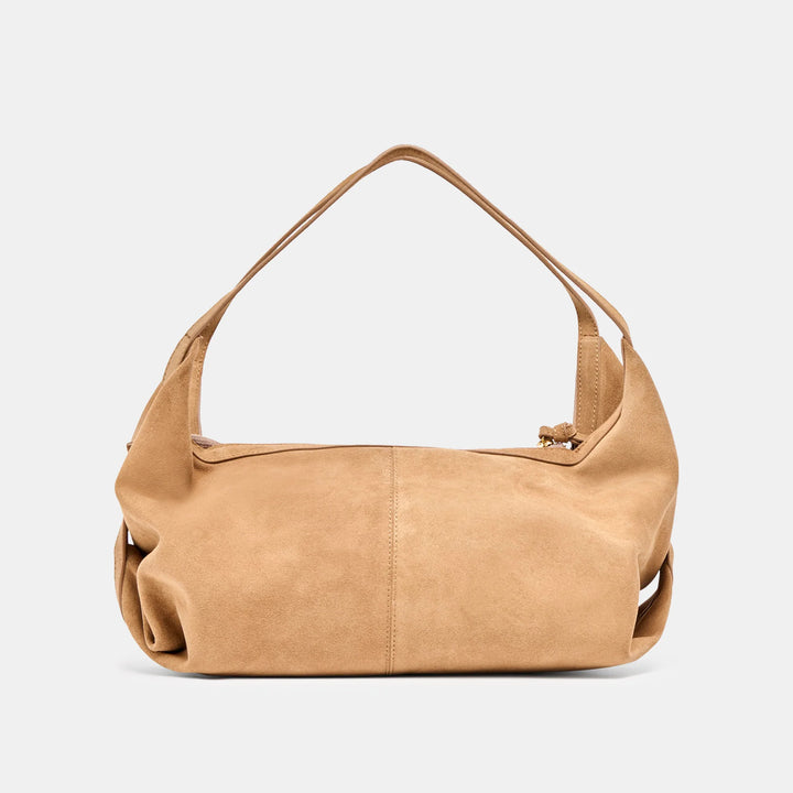 Billy Shoulder Bag - Camel Suede