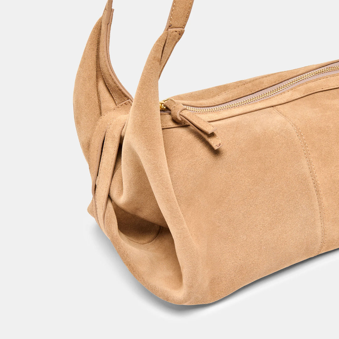 Billy Shoulder Bag - Camel Suede