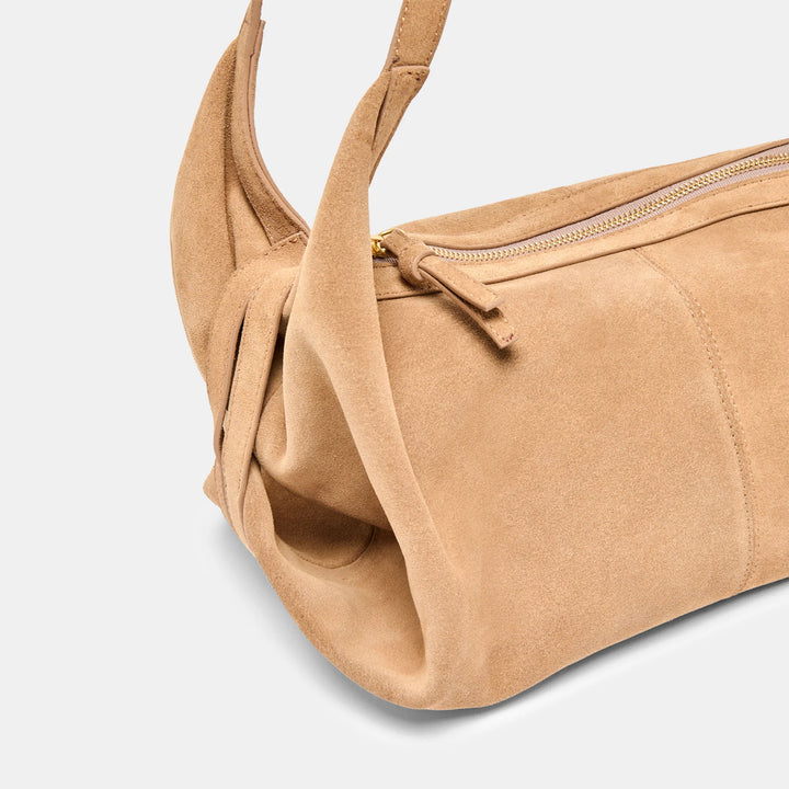 Billy Shoulder Bag - Camel Suede