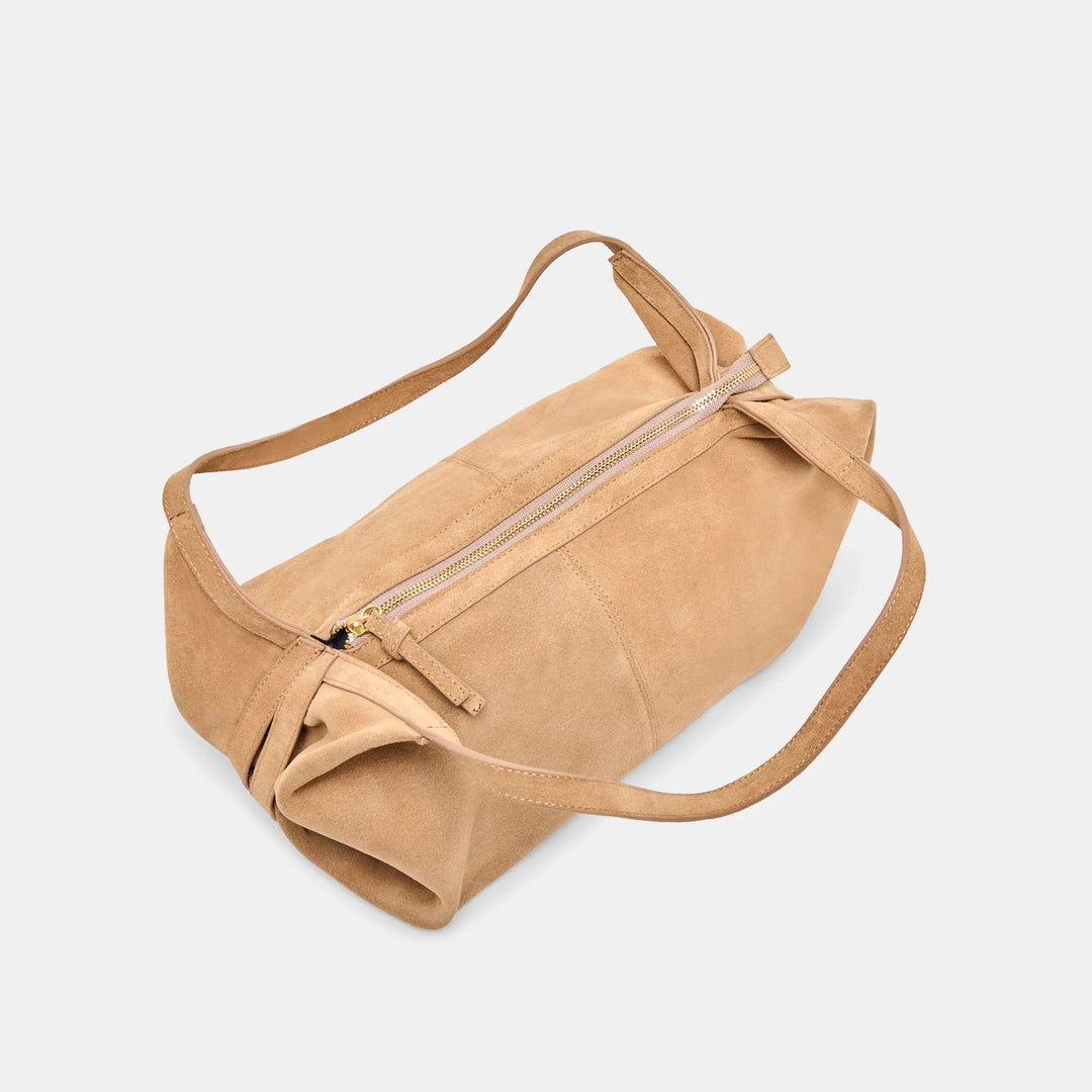 Billy Shoulder Bag - Camel Suede