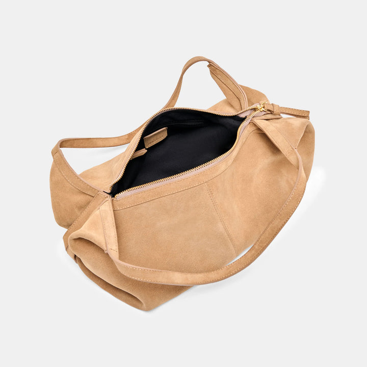 Billy Shoulder Bag - Camel Suede
