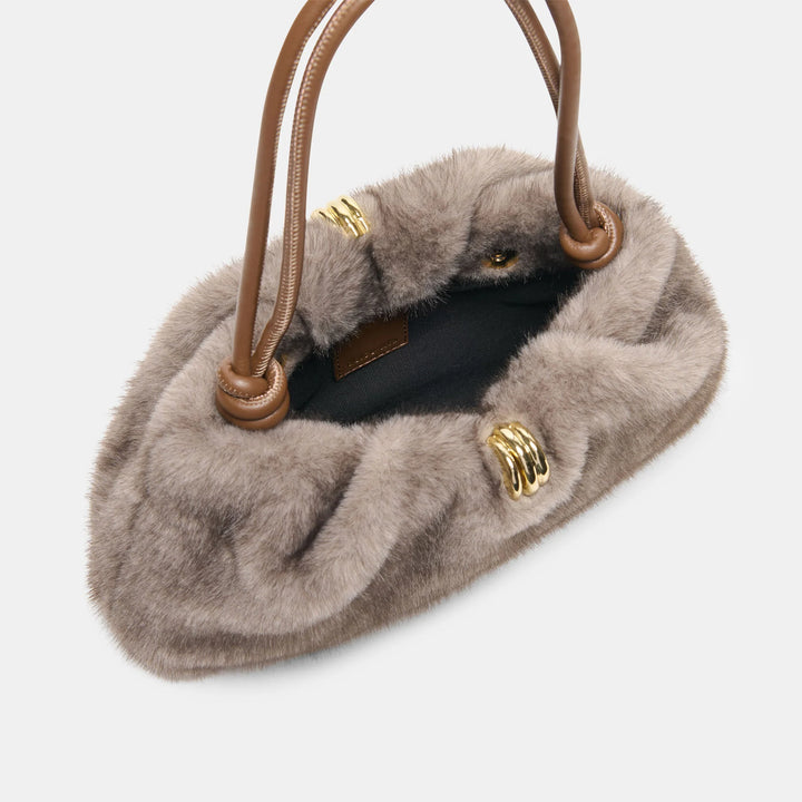 Ravel Grey Faux Fur Shoulder Bag