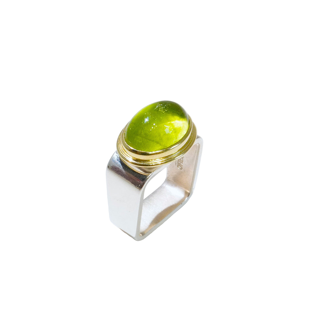 Peridot Square Ring 11x14mm
