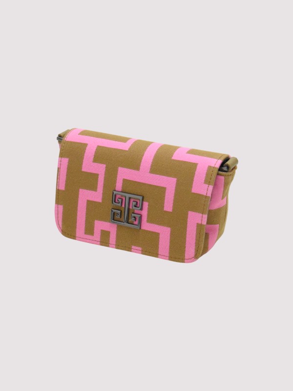 AGAPI – CLASSIC Pattern – Baby Pink/Tan – EL Strap – Mini Bag
